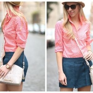 J CREW Perfect Shirt Floral Button Down Coral